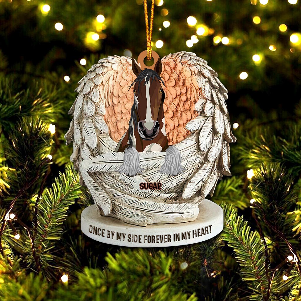 Forever In Our Hearts - Personalized Christmas Horse Ornament (Printed On Both Sides)