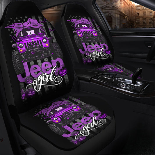 American Flag Purple Girl Car Seat covers 0523