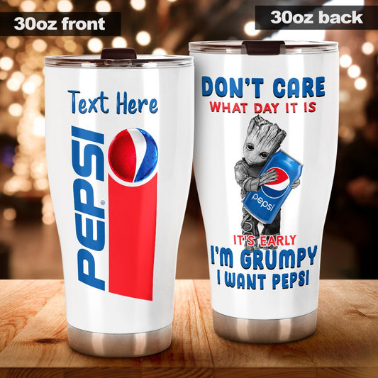 It's Early I'm Grumpy - Personalized - Blue Soft Drink Tumbler 0323