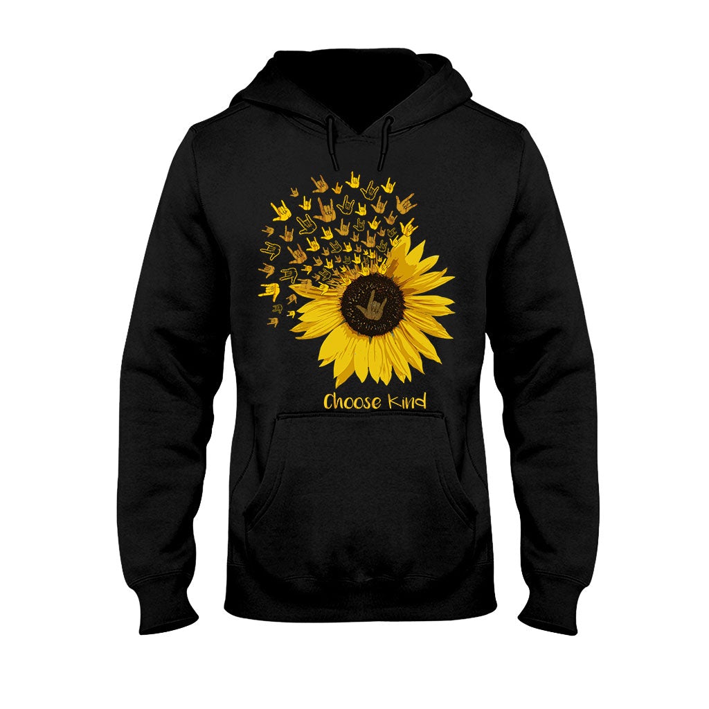 Choose Kind Sunflower - ASL T-shirt and Hoodie 112021