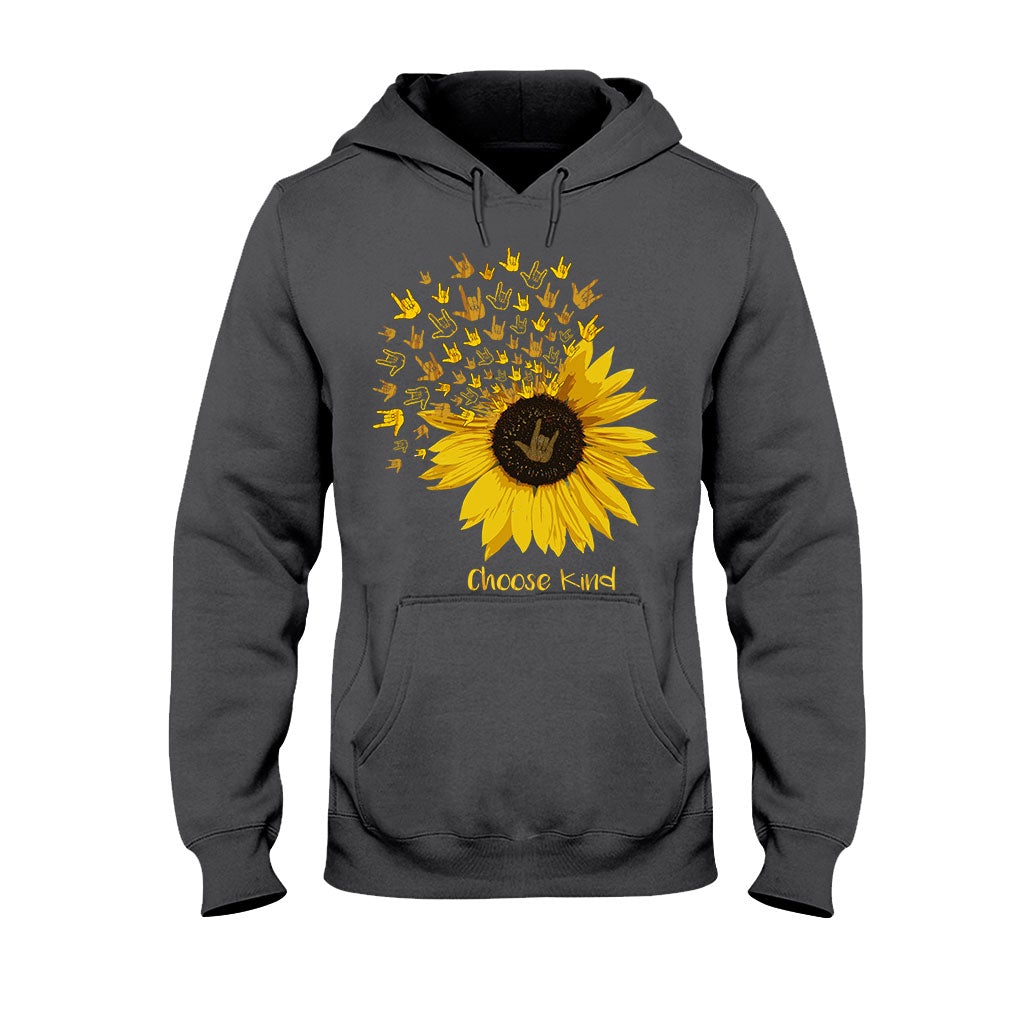 Choose Kind Sunflower - ASL T-shirt and Hoodie 112021