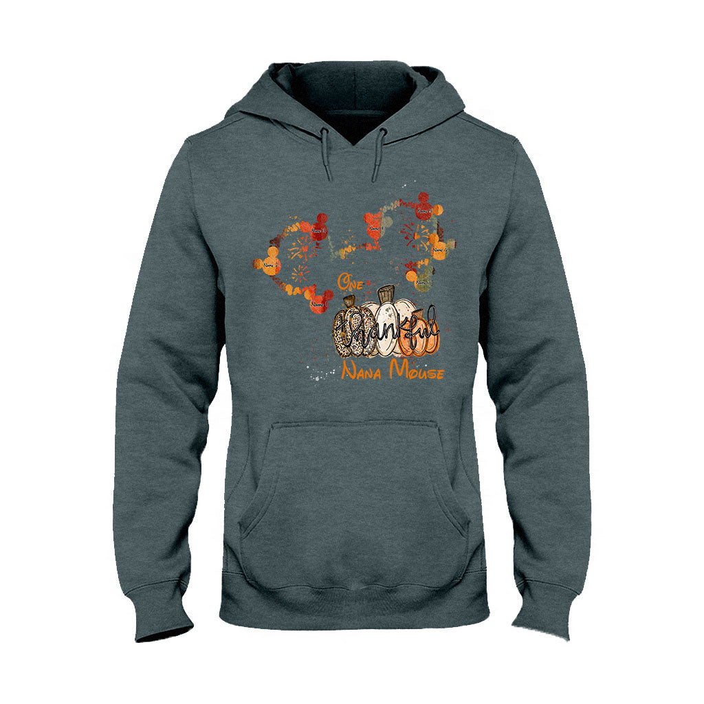 One Thankful Nana Mouse - Personalized Thanksgiving Grandma T-shirt and Hoodie