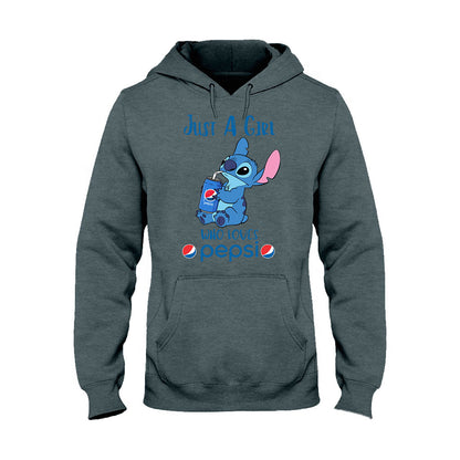 Just A Girl Who Loves - Blue Soft Drink T-shirt and Hoodie