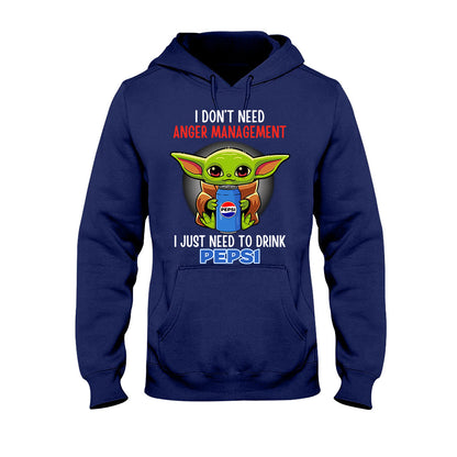 I Don't Need Anger Management Blue Soft Drink T-shirt and Hoodie