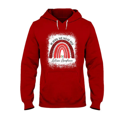 In April We Wear Red - Autism Awareness T-shirt and Hoodie 1121