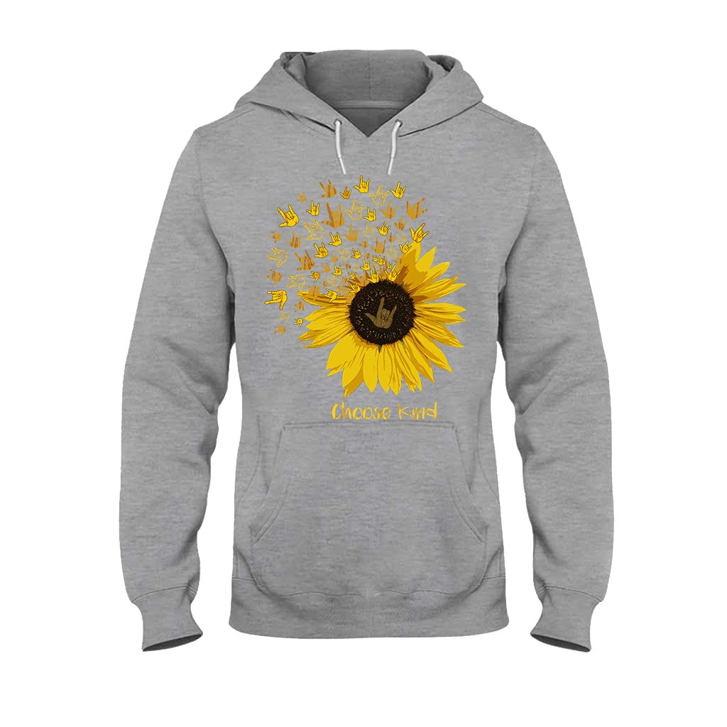 Choose Kind Sunflower - ASL T-shirt and Hoodie 112021