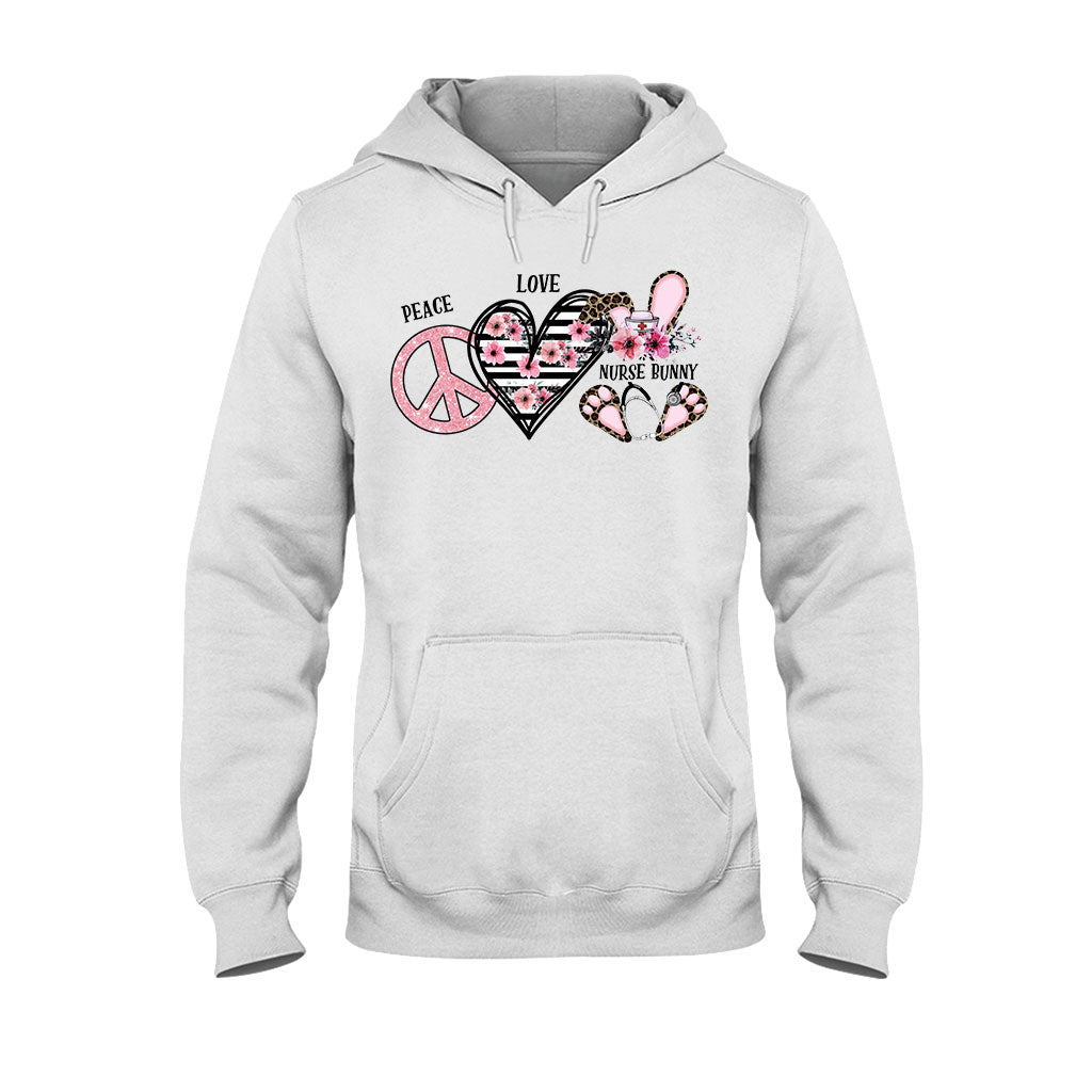 Peace Love Nurse Bunny - Personalized T-shirt and Hoodie