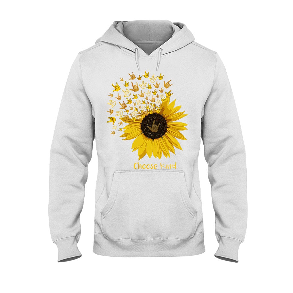 Choose Kind Sunflower - ASL T-shirt and Hoodie 112021