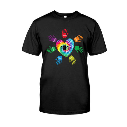 Grandma And Grandkids Heart Colorful Hands Personalized T-shirt And Hoodie 092021