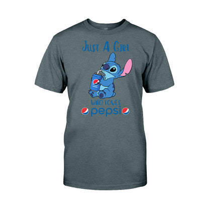 Just A Girl Who Loves - Blue Soft Drink T-shirt and Hoodie