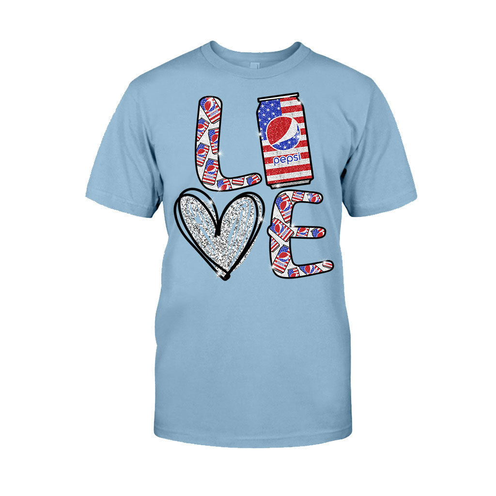 Love Summer Patriotic Blue Soft Drink T-shirt and Hoodie