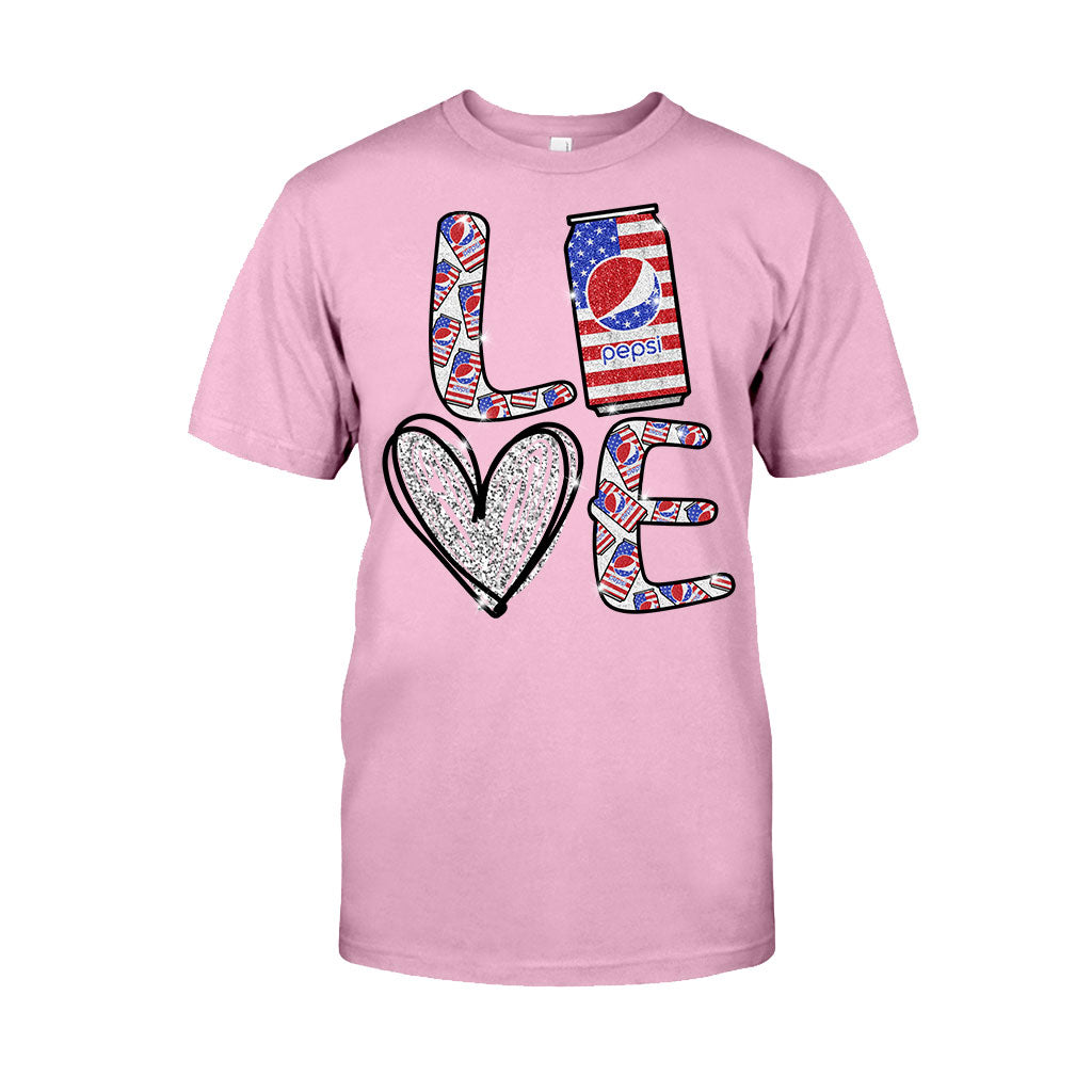 Love Summer Patriotic Blue Soft Drink T-shirt and Hoodie