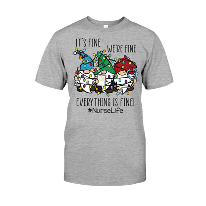 I’m Fine - Christmas Nurse T-shirt and Hoodie