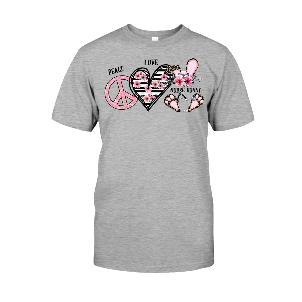 Peace Love Nurse Bunny - Personalized T-shirt and Hoodie
