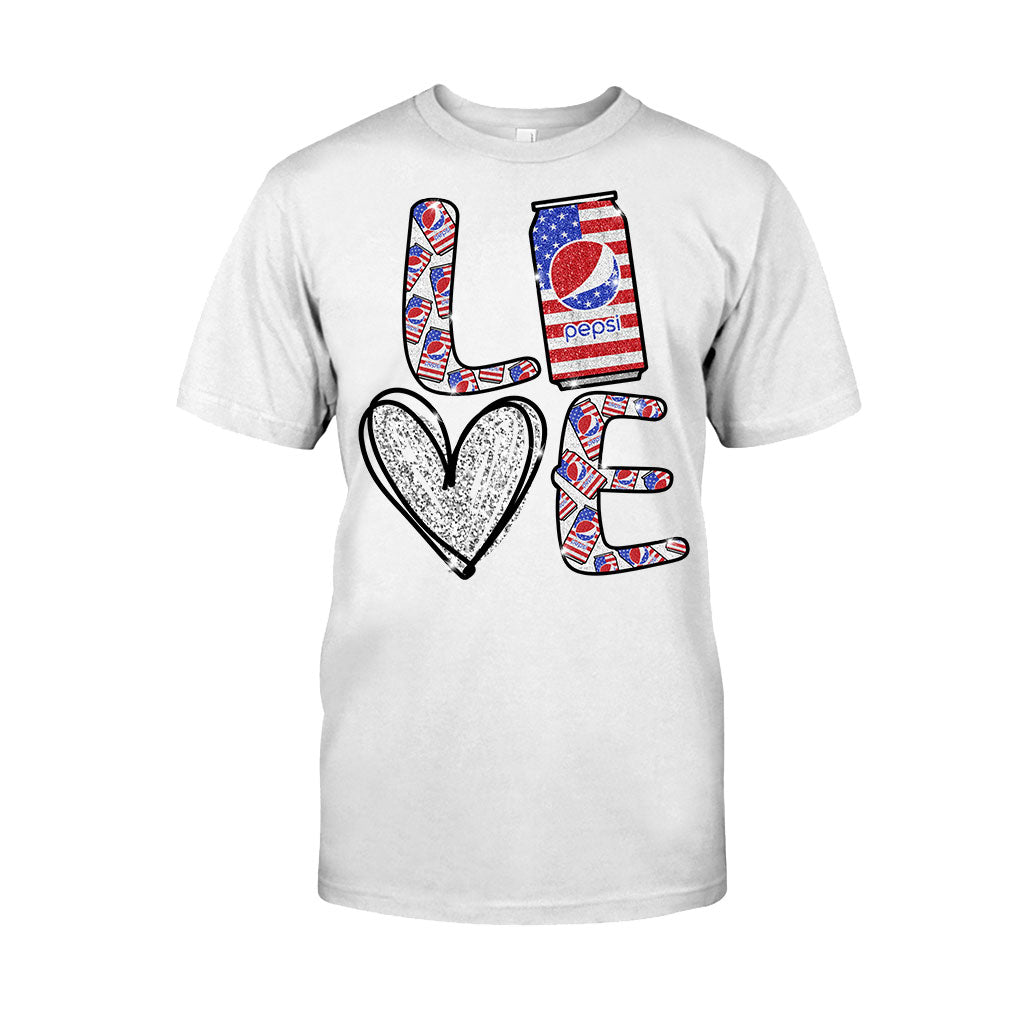 Love Summer Patriotic Blue Soft Drink T-shirt and Hoodie