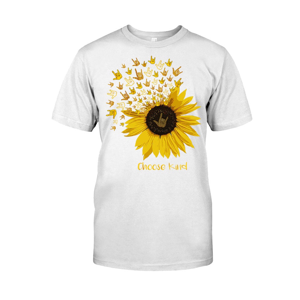 Choose Kind Sunflower - ASL T-shirt and Hoodie 112021