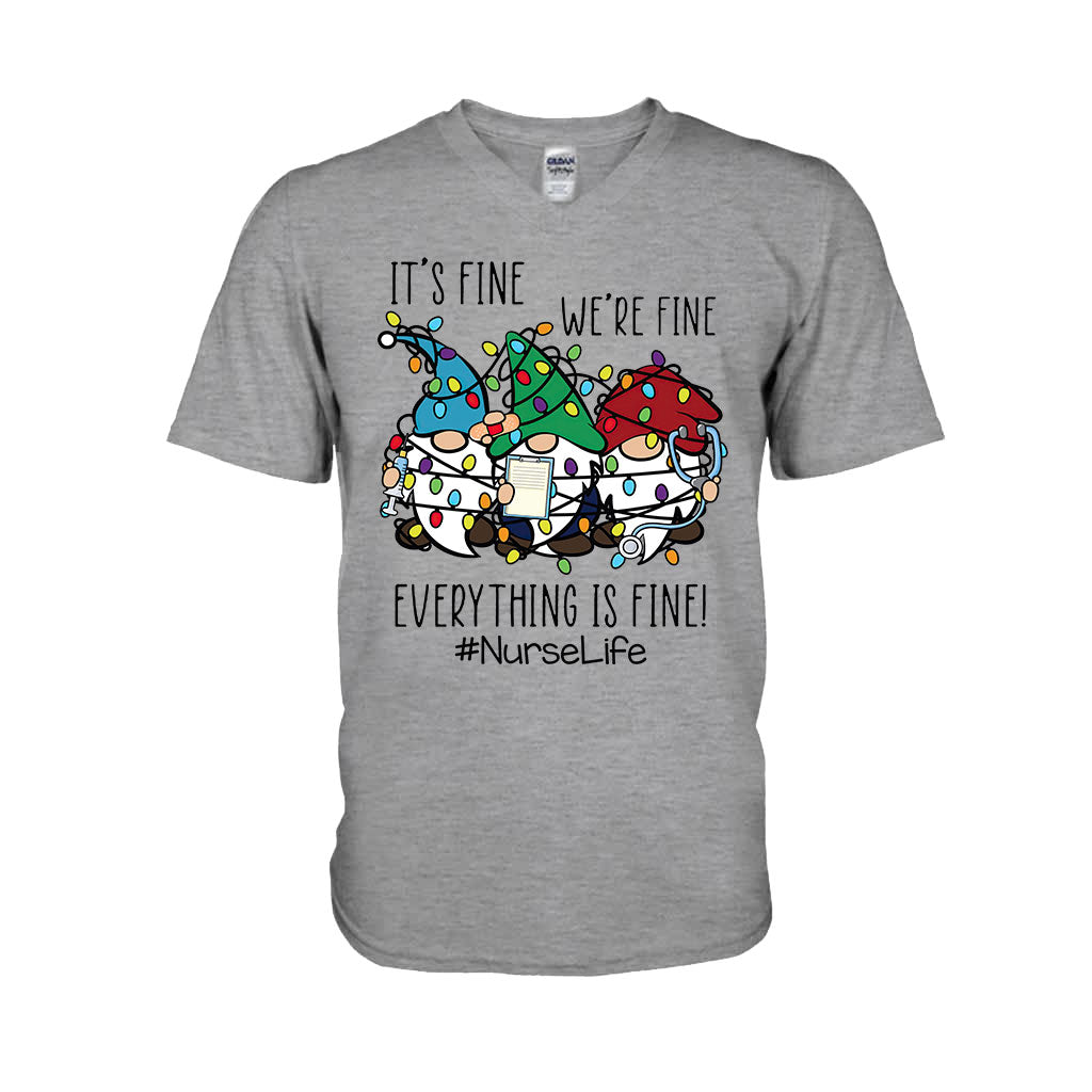 I’m Fine - Christmas Nurse T-shirt and Hoodie