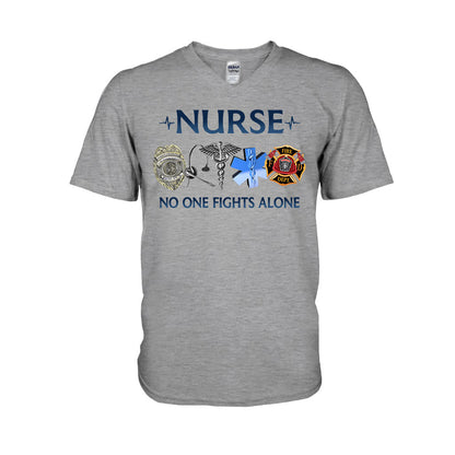 Nurse No One Fights Alone T-shirt And Hoodie 092021