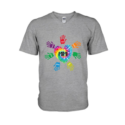 Grandma And Grandkids Heart Colorful Hands Personalized T-shirt And Hoodie 092021