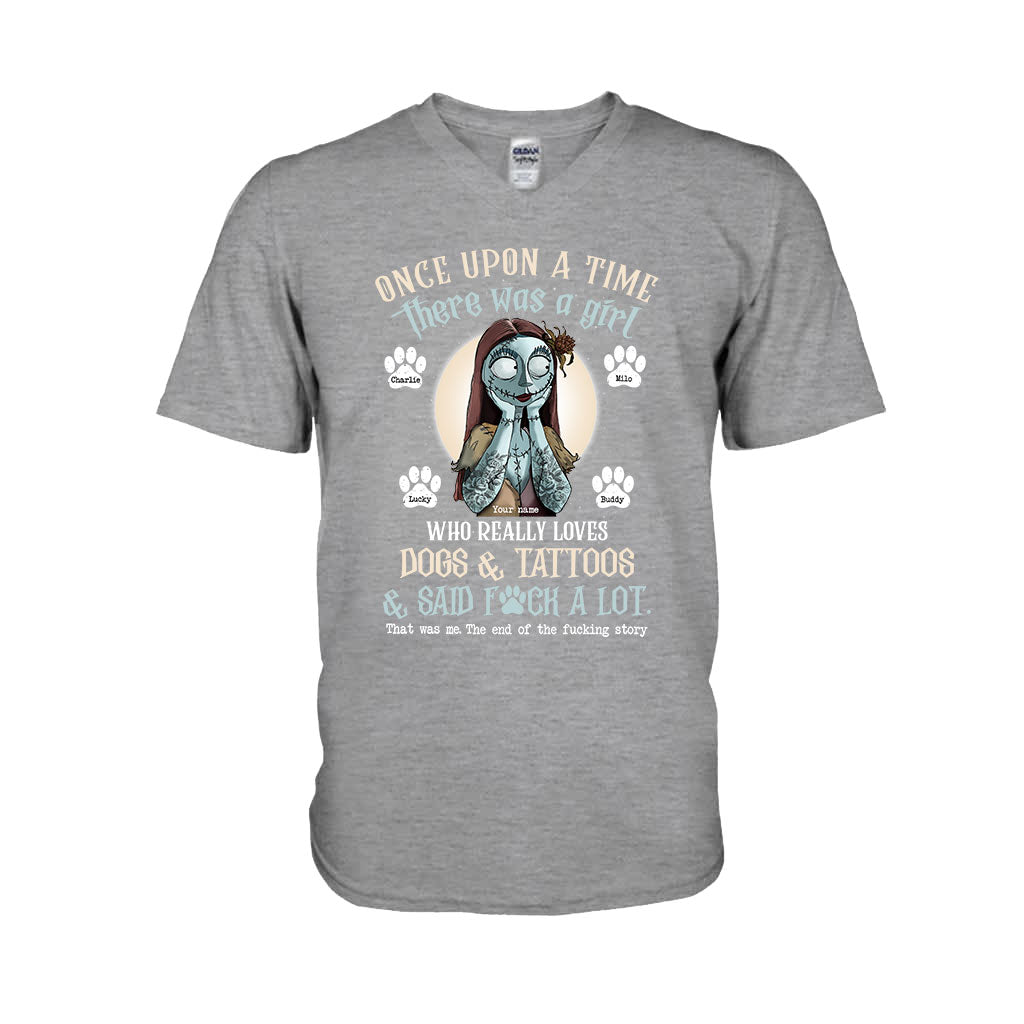 A Girl Who Really Loves Dog Tattoo - Personalized T-shirt and Hoodie