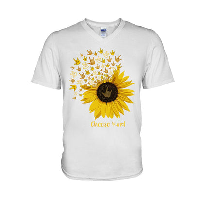 Choose Kind Sunflower - ASL T-shirt and Hoodie 112021