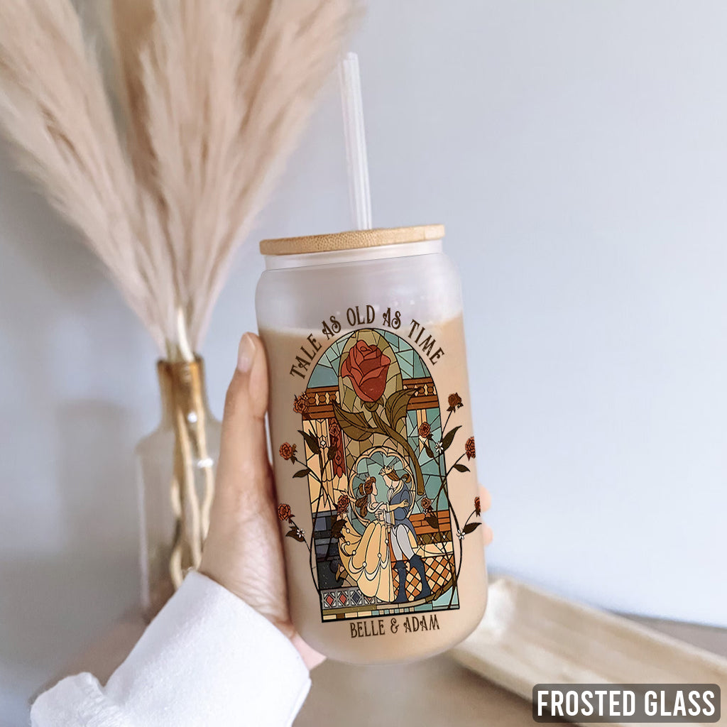 Tale As Old As Times - Personalized Beauty And The Beast Can Glass