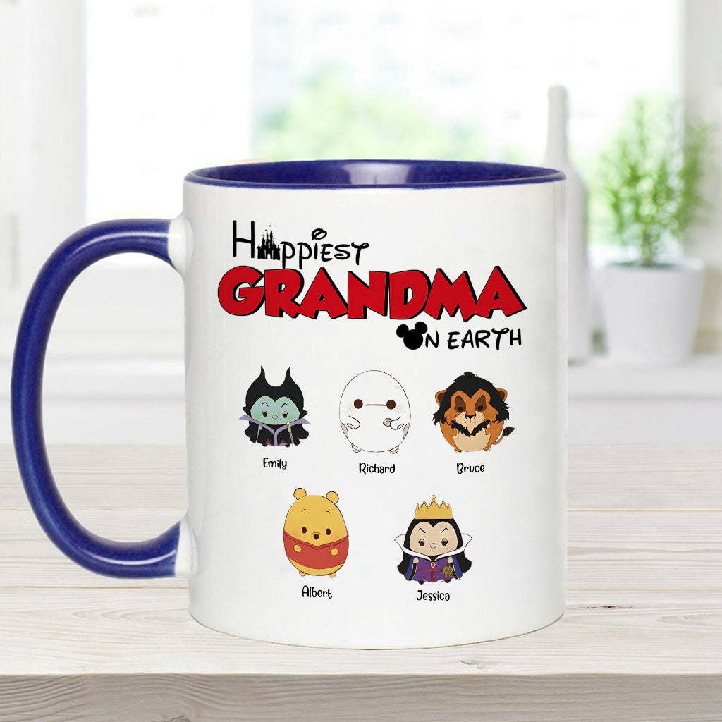 Happiest Grandma On Earth - Personalized Grandma Accent Mug