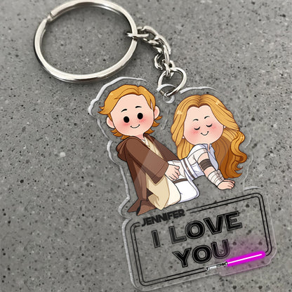 I Love You I Know - Personalized Couple Transparent Keychain