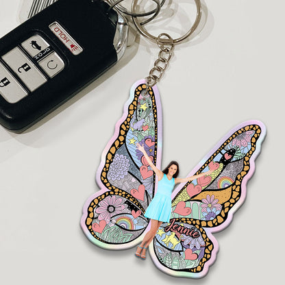 Custom Photo Butterfly - Personalized Keychain