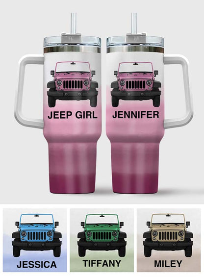 Off Road Girl - Personalized Car Tumbler With Handle