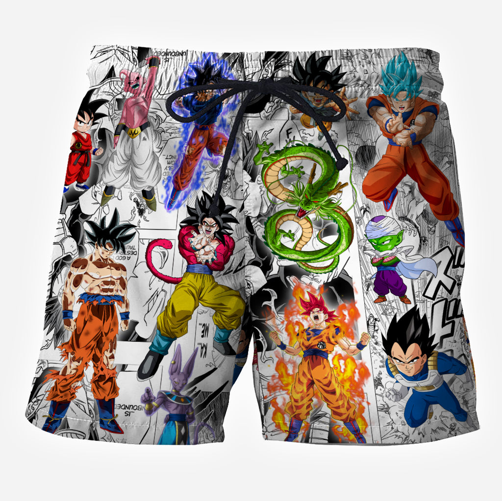 90s Cartoon Perfect Gift For Fans - Personalized Seven Balls Hawaiian Shirt & Men Shorts