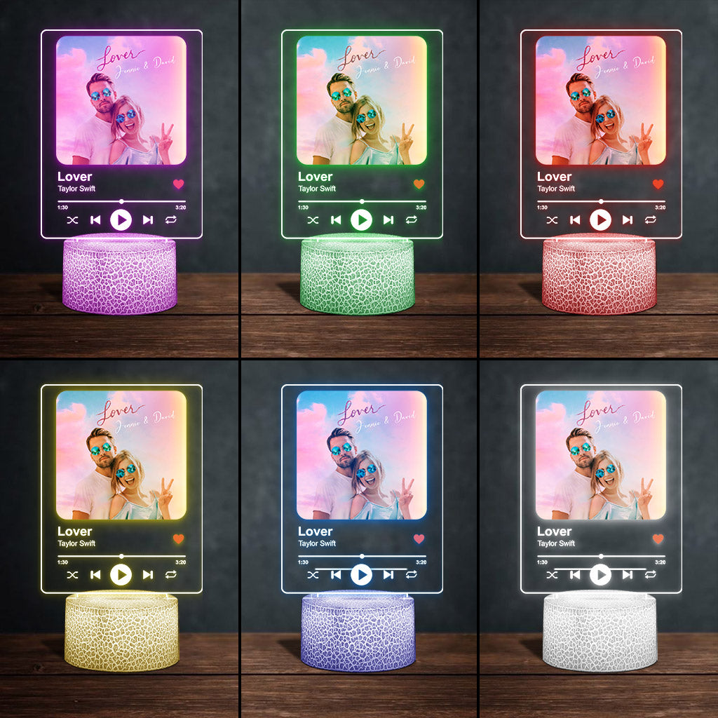 Lover - Personalized Couple Shaped Plaque Light Base