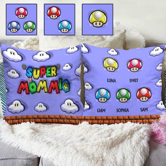 Super Mommio - Personalized Super Plumber Throw Pillow