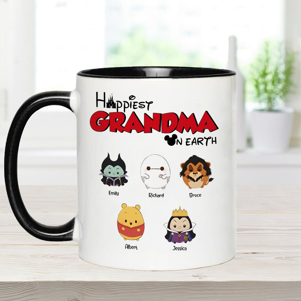 Happiest Grandma On Earth - Personalized Grandma Accent Mug