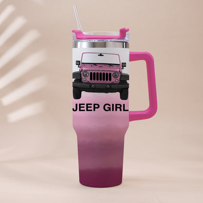 Off Road Girl - Personalized Car Tumbler With Handle