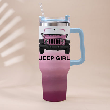 Off Road Girl - Personalized Car Tumbler With Handle