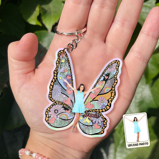 Custom Photo Butterfly - Personalized Keychain