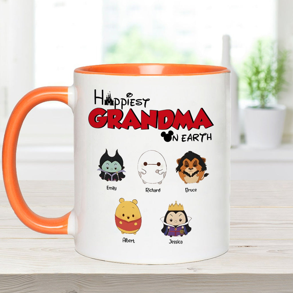 Happiest Grandma On Earth - Personalized Grandma Accent Mug