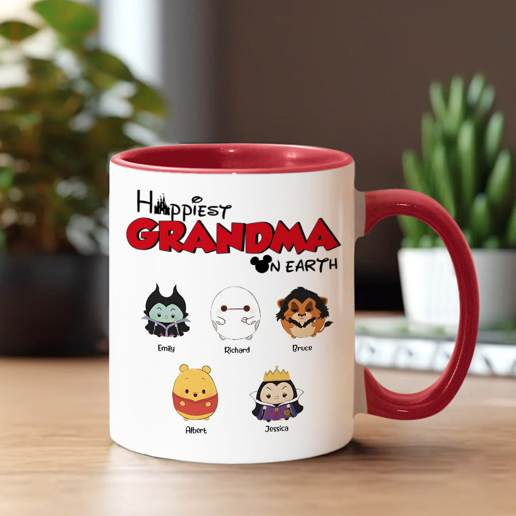 Happiest Grandma On Earth - Personalized Grandma Accent Mug