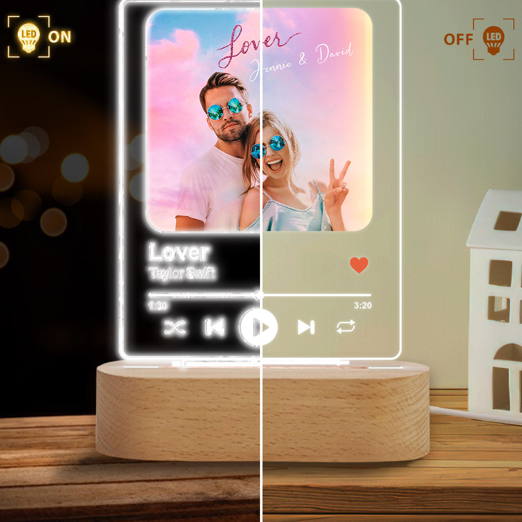 Lover - Personalized Couple Shaped Plaque Light Base