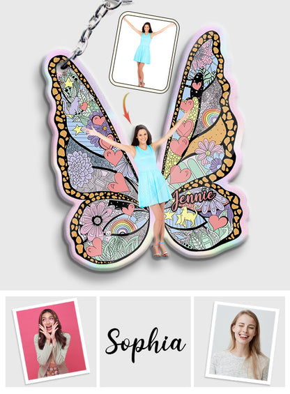 Custom Photo Butterfly - Personalized Keychain