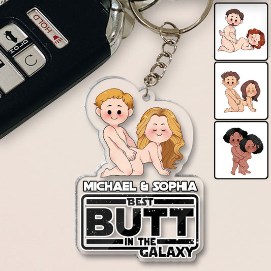 Best Butt In The Galaxy - Personalized The Force Transparent Keychain