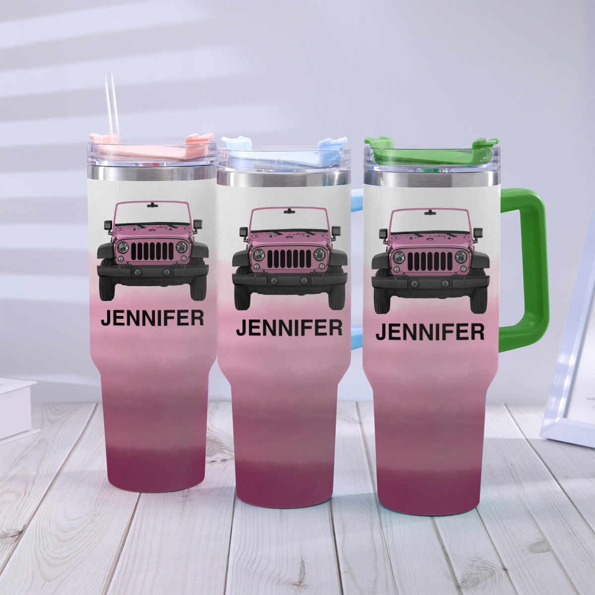 Off Road Girl - Personalized Car Tumbler With Handle