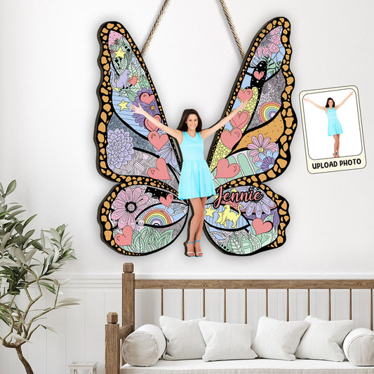 Custom Photo Butterfly - Personalized Custom Shaped Wood Sign