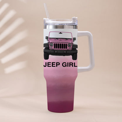 Off Road Girl - Personalized Car Tumbler With Handle