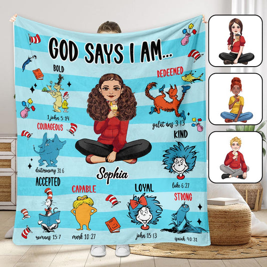 God Say I Am - Personalized Teacher Of All Things Blanket