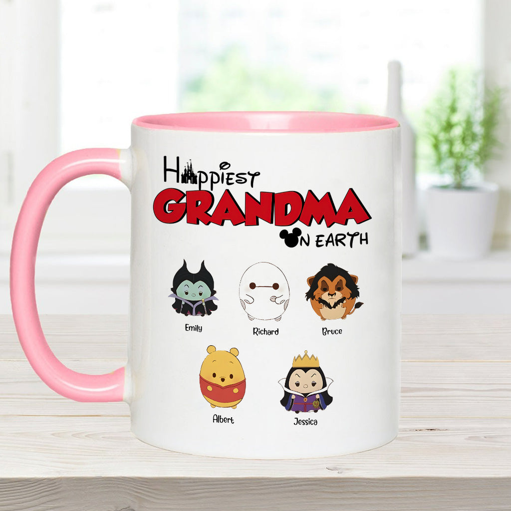 Happiest Grandma On Earth - Personalized Grandma Accent Mug