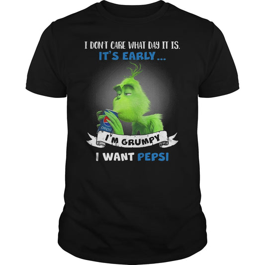 It's Early I'm Grumpy - Blue Soft Drink T-shirt and Hoodie 0323