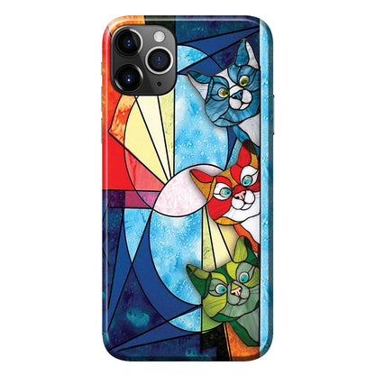 Peeking Cats Stained Glass Pattern Print - Cat Phone Case