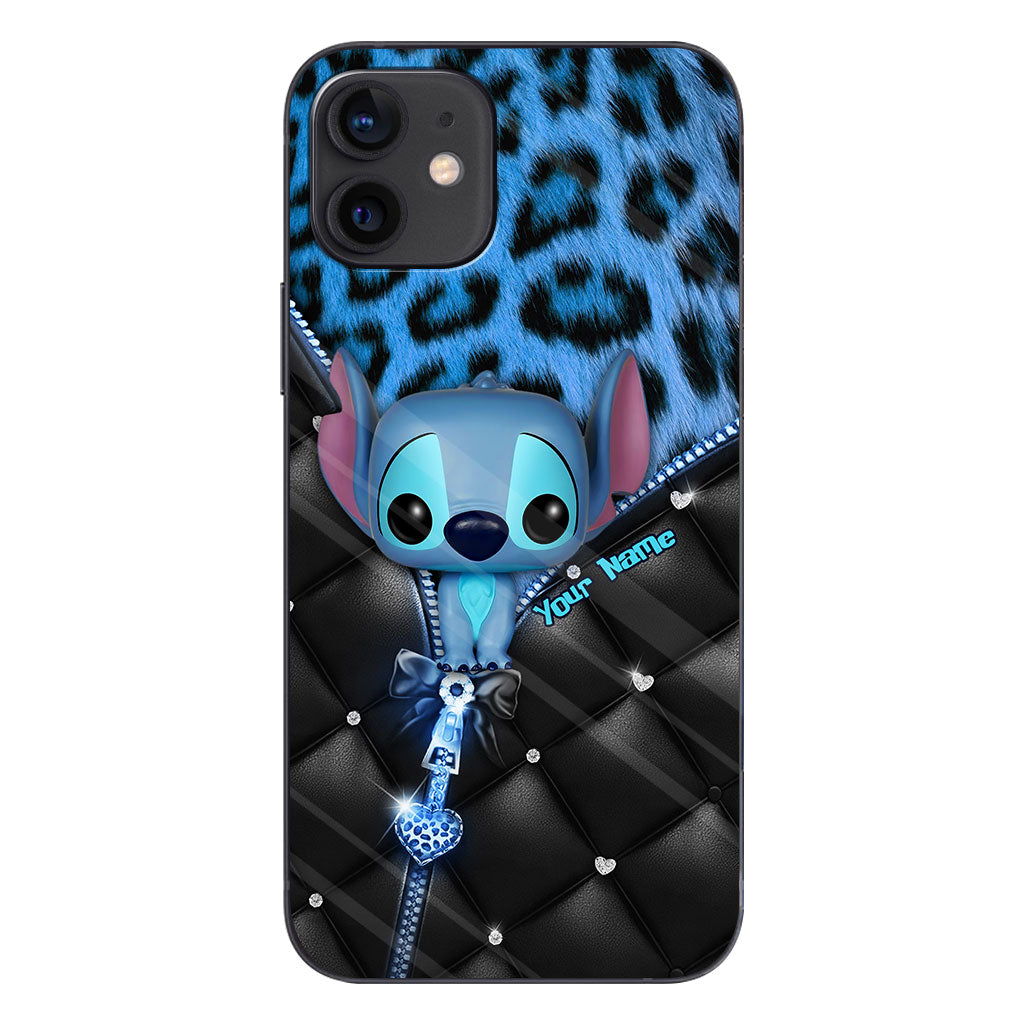 Ohana - Personalized Phone Case With Leather Pattern Print